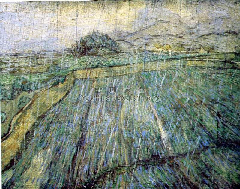 雨中的麦田 - 文森特·威廉·梵高